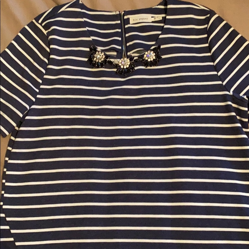 Blu pepper rhinestone embellished top